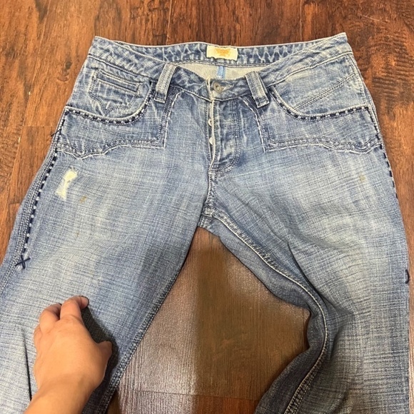 ANTIK DENIM JEANS Vintage 90s Y2K Fashion  embroidered back pocket size 28 EUC - Picture 4 of 16